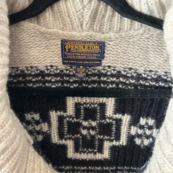 Pendleton x Free People Cream and Black Wool Cardigan - Picture 2 of 6